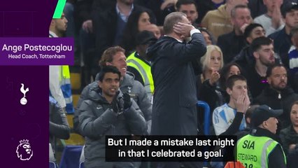 'I made a mistake, I celebrated a goal' - Postecoglou