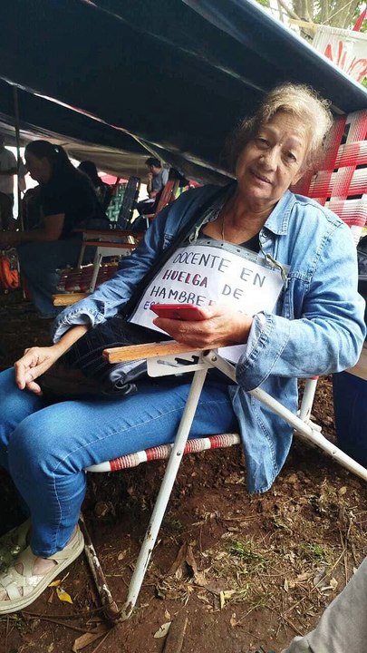 Liliana Patricia Ibarra, docente en huelga de hambre en reclamo para que restituyan horas superiores