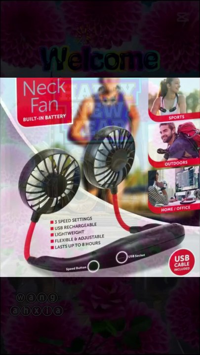 Neck Fan Adjustment Fan Hands-free Hanging Rechargeable Mini Sports Fans 3 Gears Wearable Sport Fan – Random Color