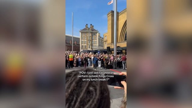 Ed Sheeran surprises fans with performance at Kings Cross