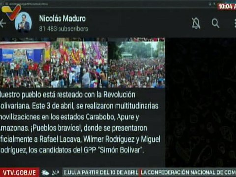 Pdte. Nicolás Maduro: Nuestro pueblo está resteado con la Revolución Bolivariana