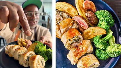 How to Make Spinach-Artichoke Chicken Roulade