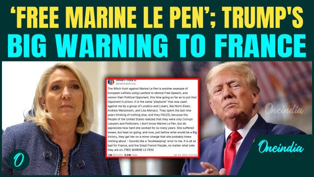 'Marine Le Pen Witch Hunt': Furious Trump Warns Emmanuel Macron Over Far-Right Leader's Arrest
