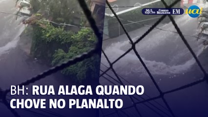 Moradora mostra como fica rua do Bairro Planalto quando chove
