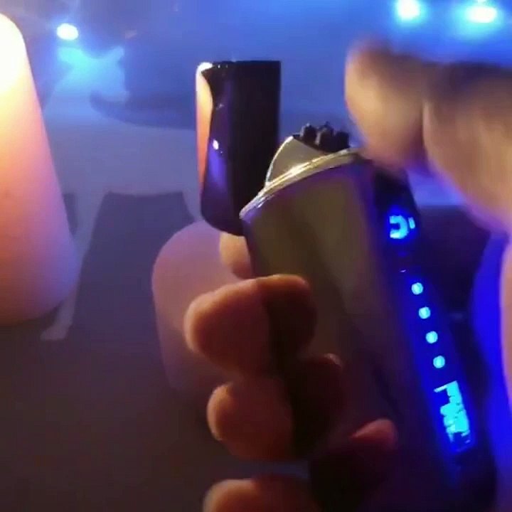 2025 Electric Windproof Metal Lighter Double Arc Flameless Plasma Rechargeable USB Lighter LED Power Display Touch Lighters Gift