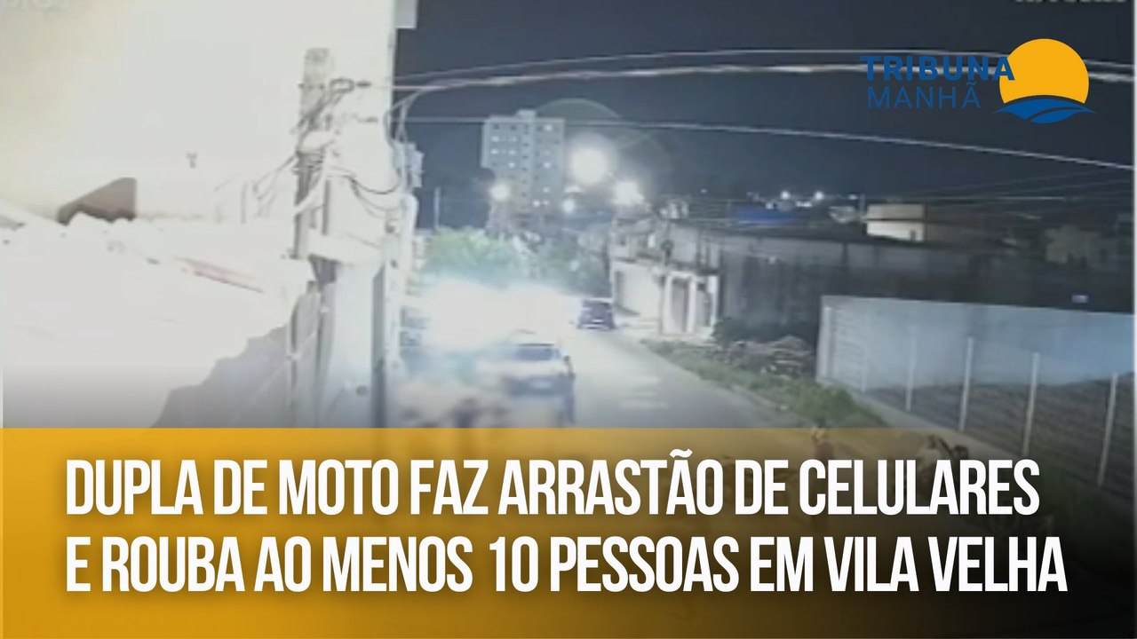 Dupla de moto faz arrastão de celulares e rouba ao menos 10 pessoas em Vila Velha