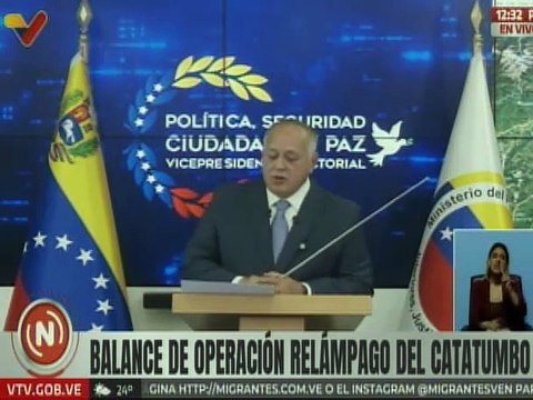 Vpdte. Sec. Cabello amplió detalles sobre incautación de sustancias ilícitas en Operación Relámpago