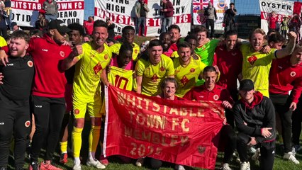 Whitstable Town's assistant manager reacts to reaching Wembley