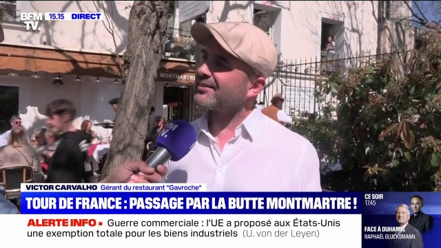 Je suis très heureux : un restaurateur de la butte Montmartre se félicite que le peloton du Tour de France passe devant son établissement pour la dernière étape de l'édition 2025