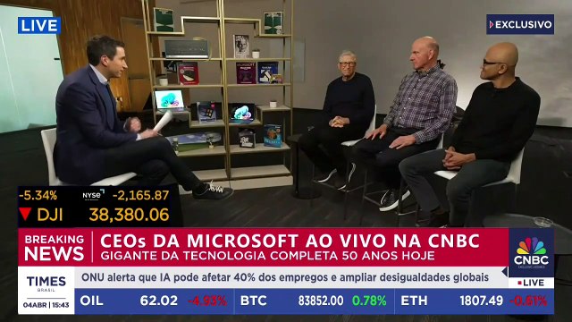 Microsoft 50 anos: CEOs discutem liderança de mercado e adaptações da big tech | CNBC BREAKING