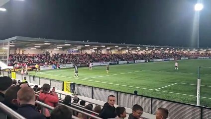 Ronan Boyce scores in front of the North Stand