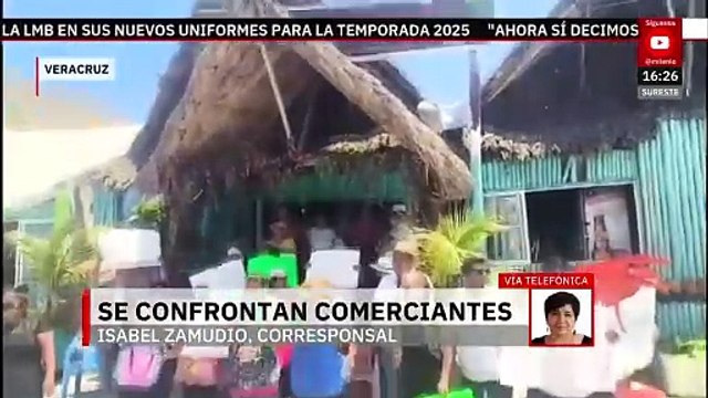 Comerciantes de playa Villa del Mar, Veracruz, se confrontan con autoridades