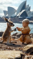 baby  kangaroo  animal  kids  ai  aivideo