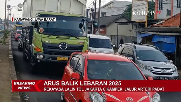 Dampak Contraflow Tol Japek, Jalur Arteri Karawang Padat Kendaraan per Sabttu 5 April 2025