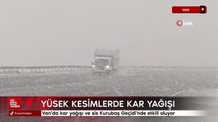 Van'da kar yağışı ve sis Kurubaş Geçidi'nde etkili oluyor