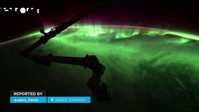 Incredible Northern Lights captured from the International Space Station! The orbit passed between Australia and Antarctica.