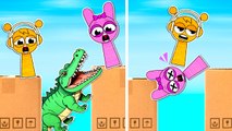 Crocodile Ate Pinki?! 🐊  *Cardboard SPRUNKI Adventure*