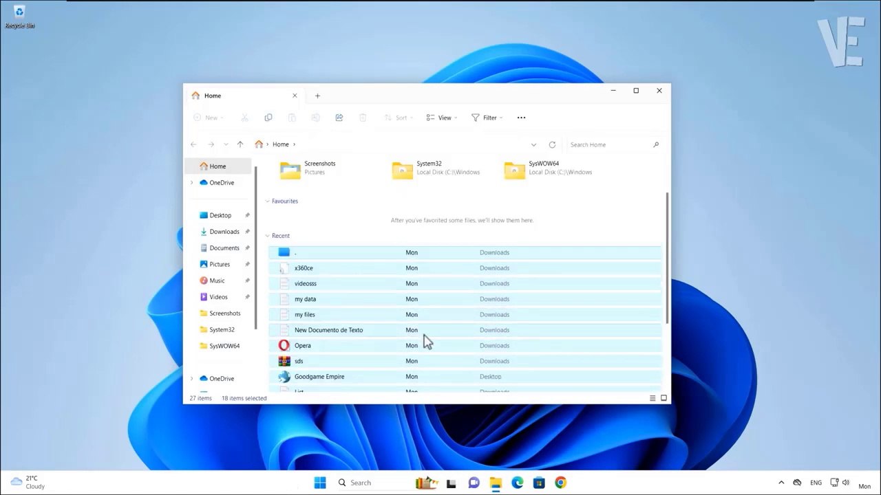 How do I delete recent history from my PC