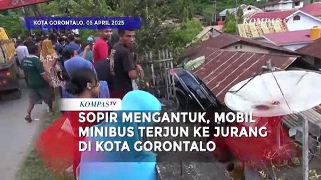 Sopir Mengantuk, Sebuah Mobil Minibus Terjun ke Jurang di Kota Gorontalo