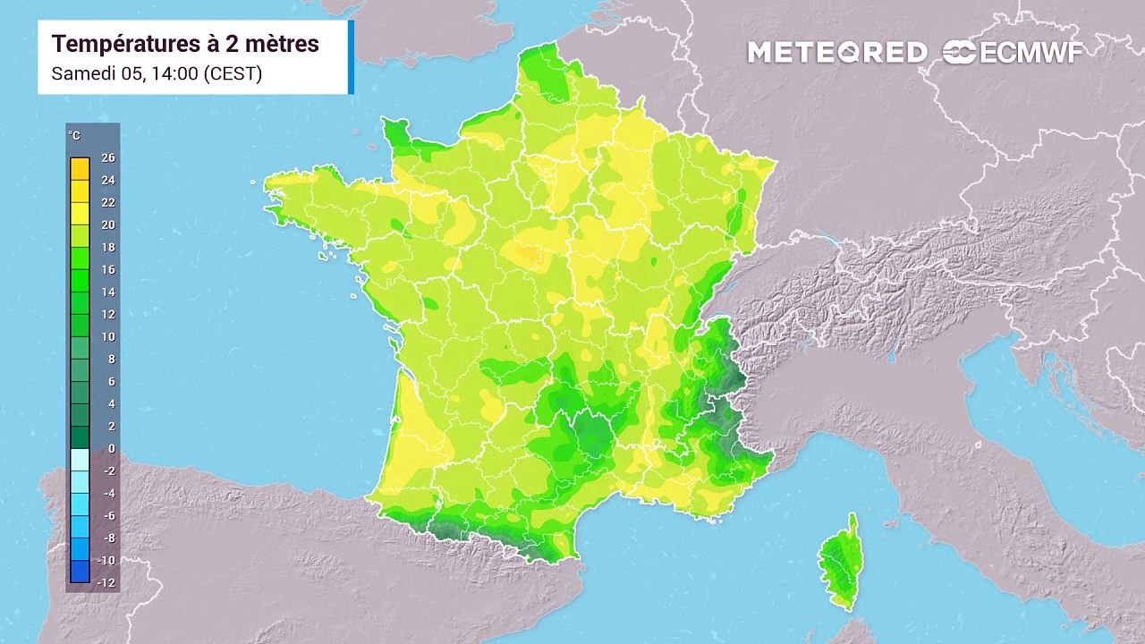 Forte baisse des températures ce dimanche après-midi sur la moitié Nord de la France : 4 à 10°C de moins en 24h !