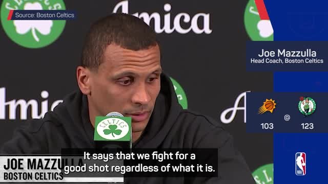Mazzulla praises Celtics after setting season record for three-pointers