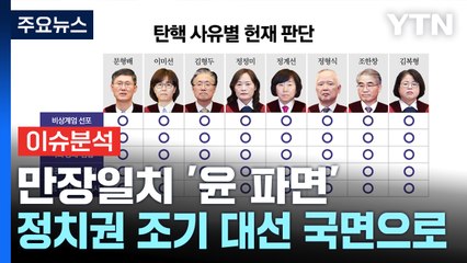 만장일치 '윤 파면'...정치권 조기 대선 국면으로 / YTN