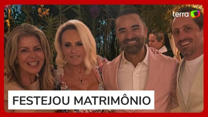 Ana Maria Braga é carregada por convidados ao celebrar casamento com Fabio Arruda