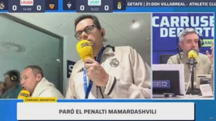 La cara de Roncero con el gol que adelantaba al Valencia en el Bernabéu