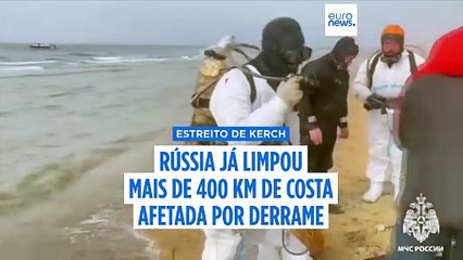 Rússia continua operação de limpeza de derrame no Estreito de Kerch