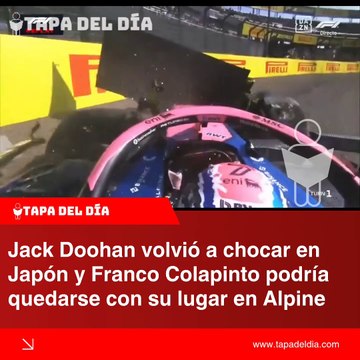 Jack Doohan volvió a chocar en Japón y Franco Colapinto podría quedarse con su lugar en Alpine