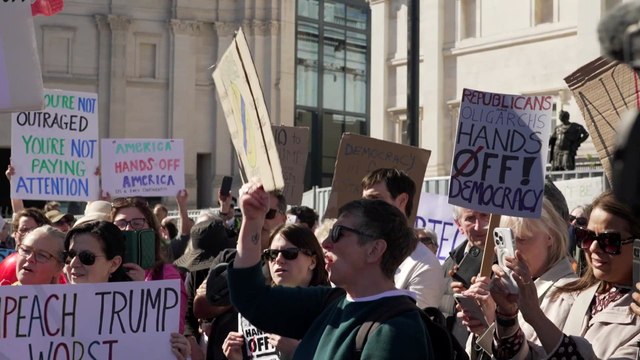 'Threat to the world' - Anti-Trump protesters gather in central London