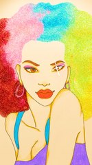 Dessin de la coiffure la plus incroyable ! 👩‍🦱🌈✨ Boucles scintillantes