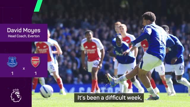 Moyes applauds second-half comeback against Arsenal