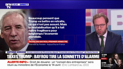 Taxes Trump: "La situation mondiale est absolument dramatique d'un point de vue macro-économique", indique Antoine Armand, ancien ministre de l'Économie