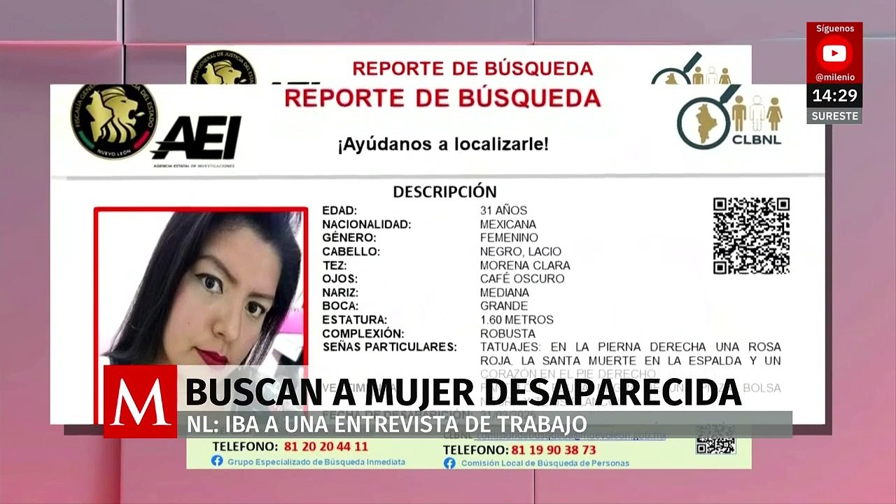 Caso de desaparición: Mujer en ruta a entrevista de trabajo en García, NL