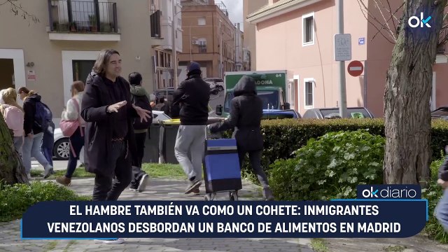 El hambre también va como un cohete: inmigrantes venezolanos desbordan un banco de alimentos en Madrid
