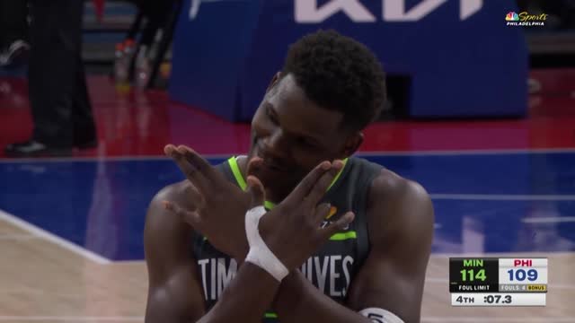 Edwards hits insane clutch three to sink 76ers