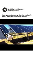 Solar-powered cleaning robot charges itself—smart, green, and effortlessly efficient!