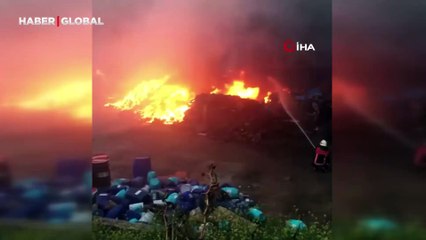Geri dönüşüm fabrikasında yangın!