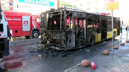 Ümraniye’de İETT otobüsü alev alev yandı