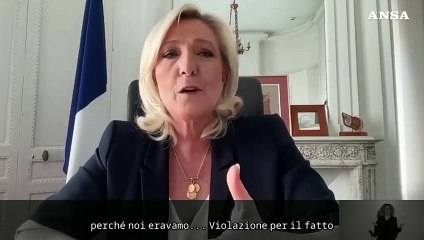 Congresso Lega, Le Pen: "La mia lotta e' pacifica, sull'esempio di Luther King"