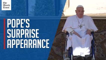 Pope Francis makes first public appearance since leaving hospital two weeks ago