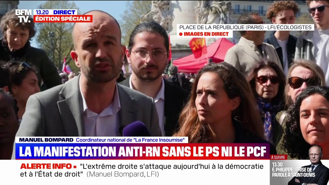 Manuel Bompard (LFI): "Quand l'extrême droite s'attaque à la démocratie et à l'État de droit, ça ne peut pas rester sans réaction populaire"