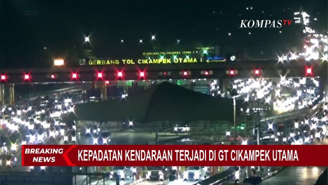 Pantauan Volume Kendaraan di Gerbang Tol Cikampek Utama per Senin 7 April 2025 Malam