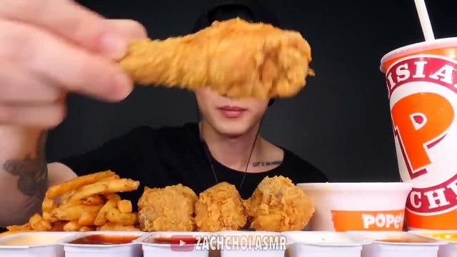 ASMR POPEYES FRIED CHICKEN MUKBANG (No Talking) Crunchy Eating Sounds