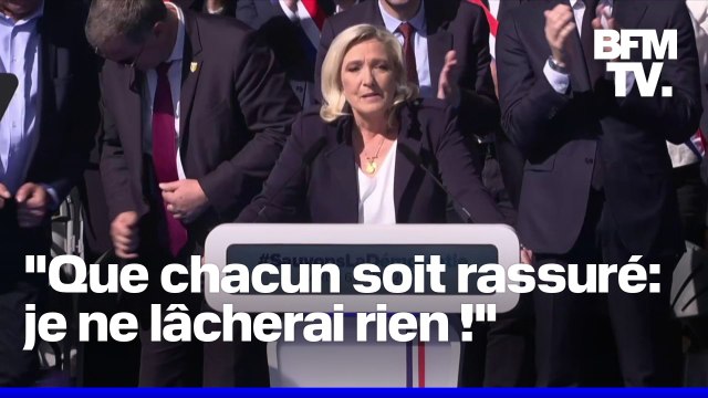 La prise de parole de Marine Le Pen en intégralité au meeting du Rassemblement national