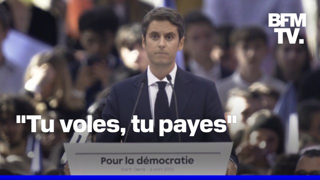 Tu voles, tu payes : Gabriel Attal répond au Rassemblement national à l'occasion d'un meeting en Seine-Saint-Denis