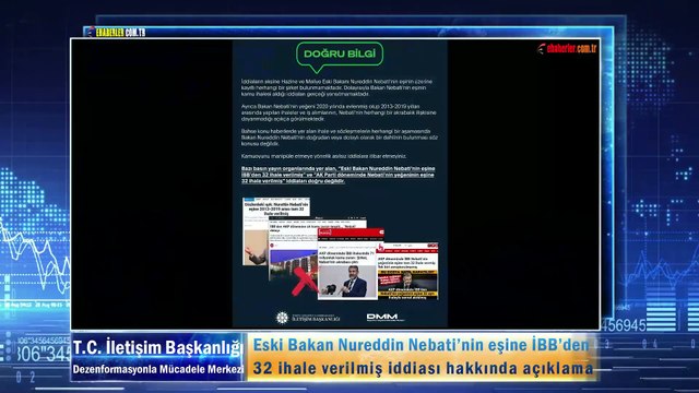 Eski Bakan Nureddin Nebati’nin eşine İBB’den 32 ihale verilmiş iddiası hakkında açıklama