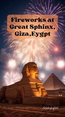 Fireworks at Great Sphinx , Egypt  AI generated