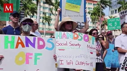 Indignación en EU: Marchas contra Trump y Musk por despidos masivos y deportaciones